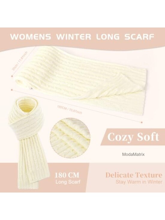 Fleece Lined Beanie Hat Long Scarf Touchscreen Gloves 3 in 1 Winter Set main image 4